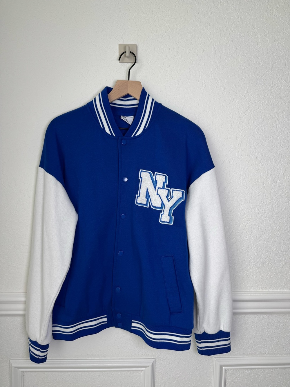 Streetwear Society NY Varsity Jacket Blue White Size L/G